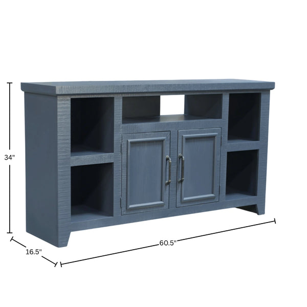 Origins Bowen Hutch Style Tv Console Pine Wood Distressed Farmhouse Storage Cabinet HG3260