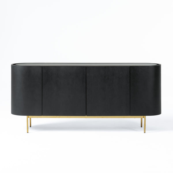 VIG Furniture Modrest Bowie - Mid-Century Modern Black Oak + Brass Buffet VGDWJ9941