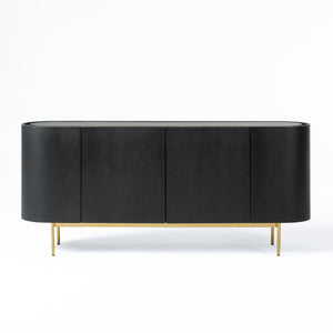 VIG Furniture Modrest Bowie - Mid-Century Modern Black Oak + Brass Buffet VGDWJ9941