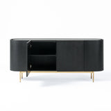 VIG Furniture Modrest Bowie - Mid-Century Modern Black Oak + Brass Buffet VGDWJ9941