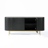 VIG Furniture Modrest Bowie - Mid-Century Modern Black Oak + Brass Buffet VGDWJ9941