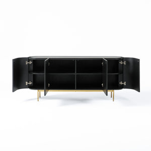 VIG Furniture Modrest Bowie - Mid-Century Modern Black Oak + Brass Buffet VGDWJ9941