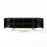 VIG Furniture Modrest Bowie - Mid-Century Modern Black Oak + Brass Buffet VGDWJ9941