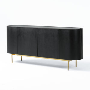 VIG Furniture Modrest Bowie - Mid-Century Modern Black Oak + Brass Buffet VGDWJ9941