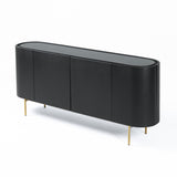 VIG Furniture Modrest Bowie - Mid-Century Modern Black Oak + Brass Buffet VGDWJ9941