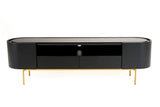 VIG Furniture Modrest Bowie - Mid-Century Modern Black Oak + Brass TV Stand VGDWJ9942