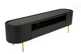 VIG Furniture Modrest Bowie - Mid-Century Modern Black Oak + Brass TV Stand VGDWJ9942