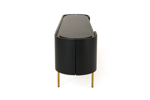 VIG Furniture Modrest Bowie - Mid-Century Modern Black Oak + Brass TV Stand VGDWJ9942