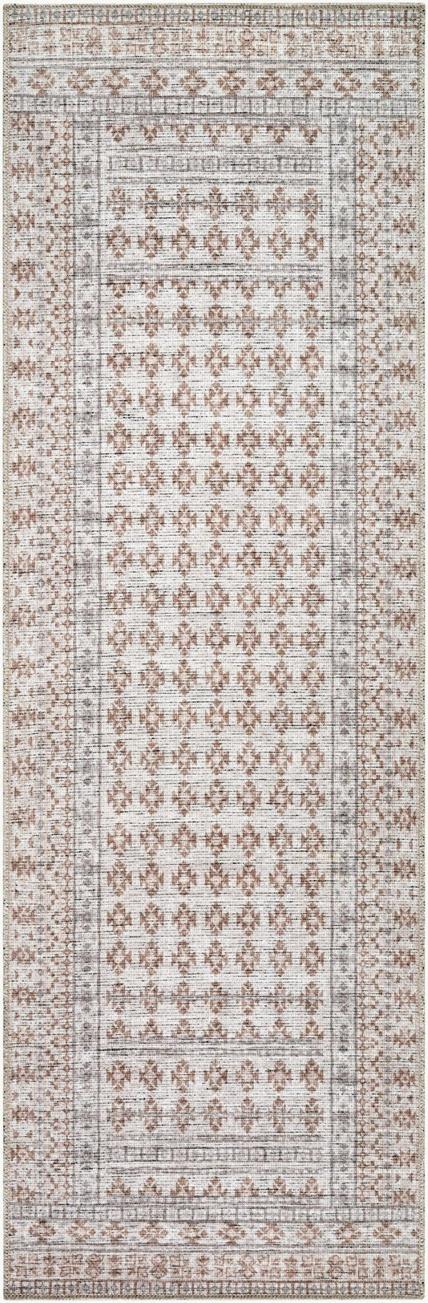 Livabliss Zafira Turkish Polyester Area Rug with Traditional Pattern for Entryways and Bedrooms Rust, Ivory 2'7" x 7'10" BOZF2300-27710