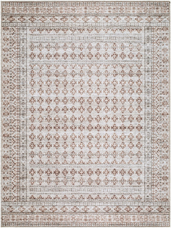 Livabliss Zafira Turkish Polyester Area Rug with Traditional Pattern for Entryways and Bedrooms Rust, Ivory 5'3" x 7' BOZF2300-537