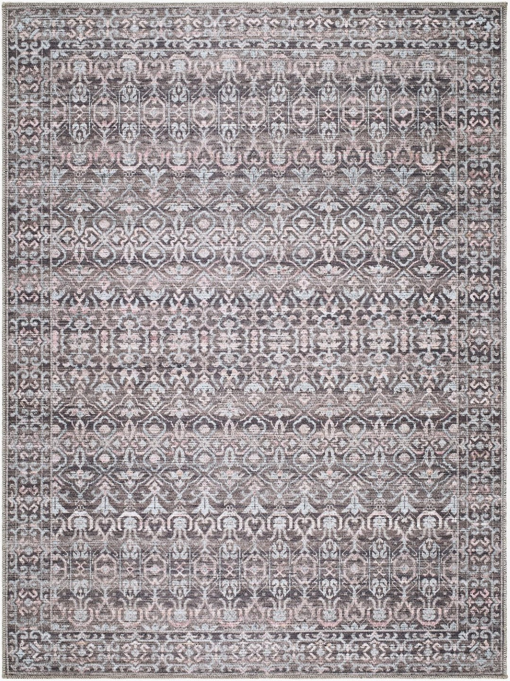 Livabliss Zafira Machine Woven Polyester Rug Traditional Pattern Low Pile Entryway Accent Slate Gray, Dus 8'10" x 12' BOZF2301-81012