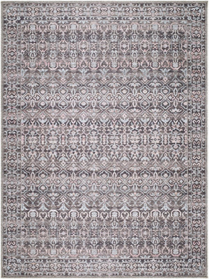 Livabliss Zafira Machine Woven Polyester Rug Traditional Pattern Low Pile Entryway Accent Slate Gray, Dus 8'10" x 12' BOZF2301-81012