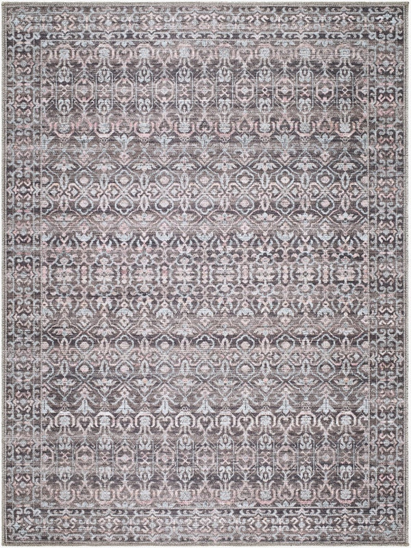 Livabliss Zafira Machine Woven Polyester Rug Traditional Pattern Low Pile Entryway Accent Slate Gray, Dus 8'10" x 12' BOZF2301-81012