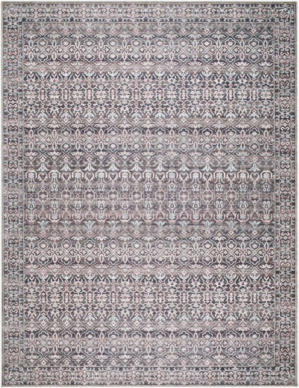 Livabliss Zafira Machine Woven Polyester Rug Traditional Pattern Low Pile Entryway Accent Slate Gray, Dus 7'10" x 10' BOZF2301-71010