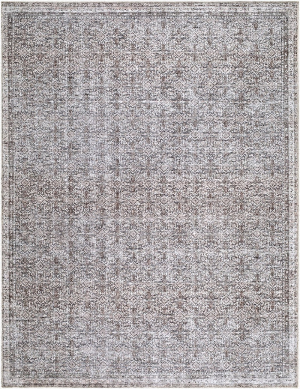 Livabliss Zafira Machine Woven Polyester Accent Rug with Traditional Pattern for Entryways Taupe, Ivory 2' x 2'11" BOZF2302-2211