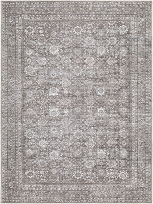 Livabliss Zafira Machine Woven Turkish Polyester Rug Low Pile Traditional Pattern for Entryways Pewter, Ash Gr 6'7" x 9' BOZF2303-679