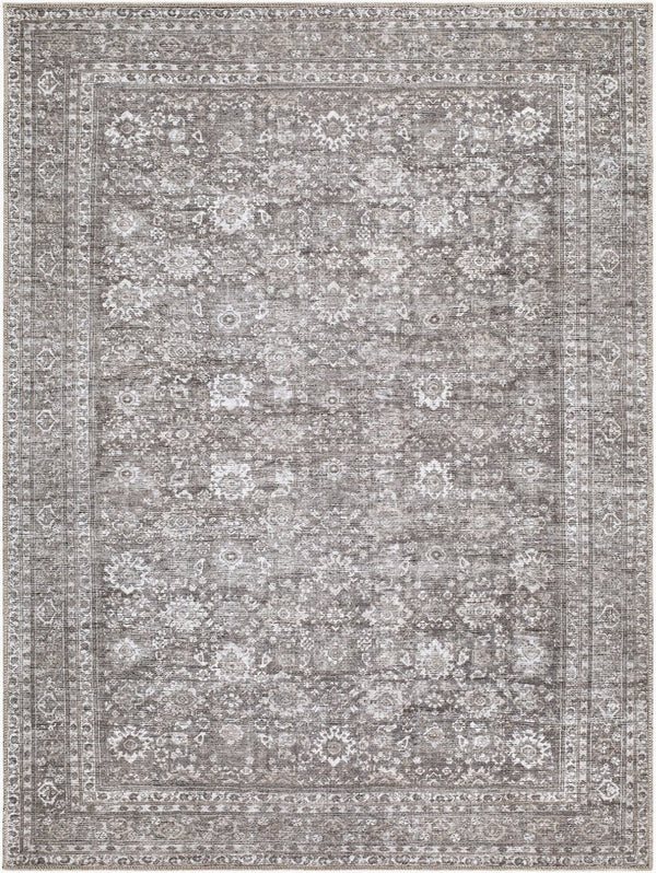 Livabliss Zafira Machine Woven Turkish Polyester Rug Low Pile Traditional Pattern for Entryways Pewter, Ash Gr 6'7" x 9' BOZF2303-679