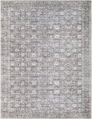 Livabliss Zafira Machine Woven Turkish Polyester Rug Low Pile Traditional Pattern for Entryways Pewter, Ash Gr 7'10" x 10' BOZF2303-71010