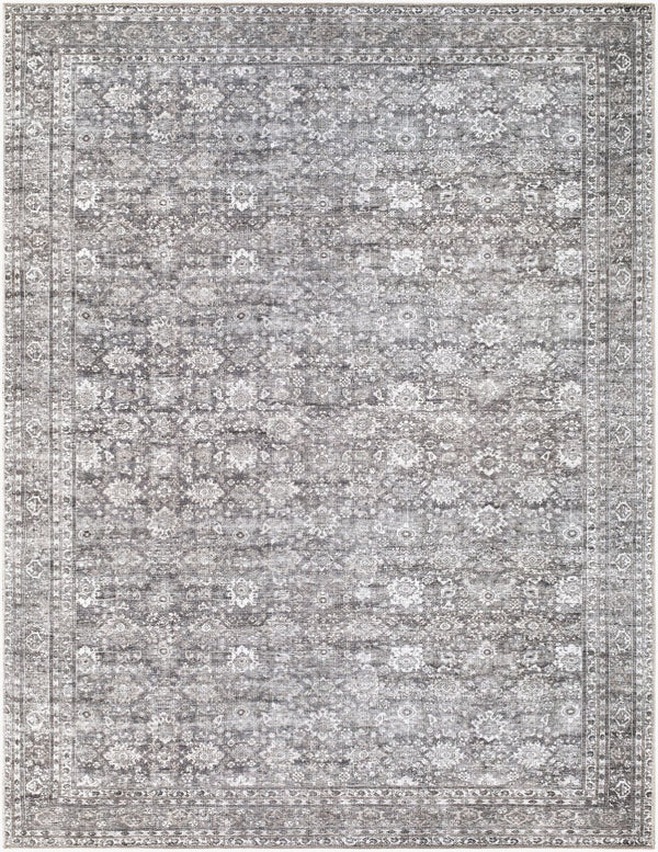 Livabliss Zafira Machine Woven Turkish Polyester Rug Low Pile Traditional Pattern for Entryways Pewter, Ash Gr 7'10" x 10' BOZF2303-71010