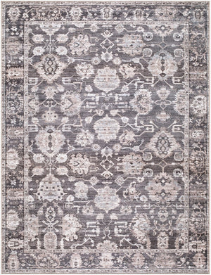 Livabliss Zafira Machine Woven Polyester Accent Rug Low Pile Traditional Pattern for Entryways Charcoal, Slat 7'10" x 10' BOZF2304-71010