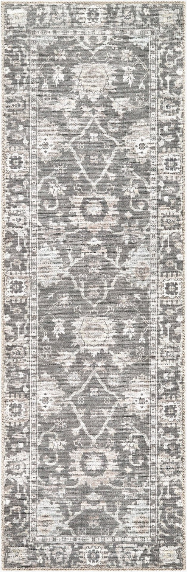 Livabliss Zafira Machine Woven Polyester Rug Traditional Pattern Low Pile High Traffic Floor Accent Charcoal, Slate 8'10" x 12' BOZF2305-81012
