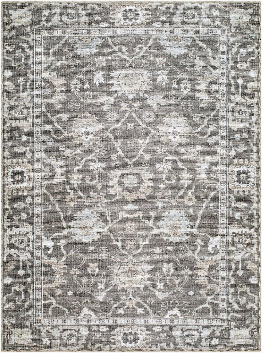 Livabliss Zafira Machine Woven Polyester Rug Traditional Pattern Low Pile High Traffic Floor Accent Charcoal, Slate 8'10" x 12' BOZF2305-81012