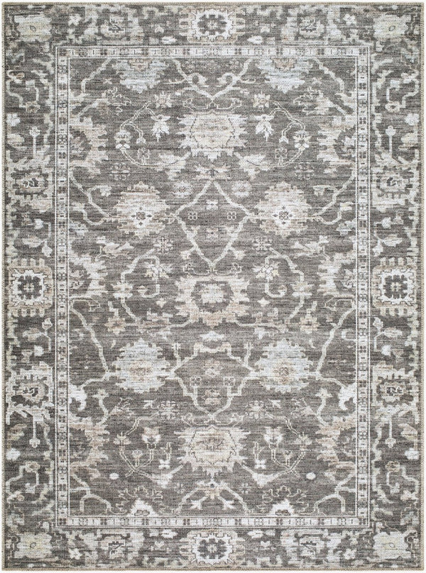 Livabliss Zafira Machine Woven Polyester Rug Traditional Pattern Low Pile High Traffic Floor Accent Charcoal, Slate 8'10" x 12' BOZF2305-81012