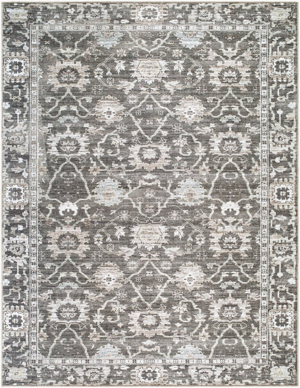 Livabliss Zafira Machine Woven Polyester Rug Traditional Pattern Low Pile High Traffic Floor Accent Charcoal, Slate 7'10" x 10' BOZF2305-71010