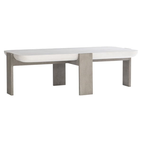 Bernhardt Bernhardt Modern-Organic Gooding Cocktail Table With Sand Grey Faux Concrete Top And Flint Wood Base 484023