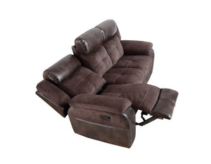 English Elm Steve Silver - Pueblo Dark Brown Faux Leather Manual Recliner Sofa with Zero Wallhugger, 360lb Capacity, Durable Frame B081P157309