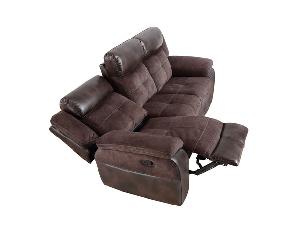English Elm Steve Silver - Pueblo Dark Brown Faux Leather Manual Recliner Sofa with Zero Wallhugger, 360lb Capacity, Durable Frame B081P157309