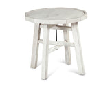 Steve Silver Paisley White End Table with Tray Top & Timber-Beam Base - Solid Wood & Veneer - 22 x 22 x 22