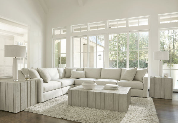 Bernhardt Bernhardt Tempo Side Table In Wirebrushed Larza Oak — Rustic Modern Vertical Panel Accent Table 346122