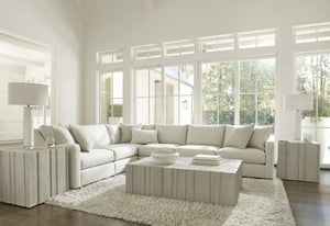 Bernhardt Bernhardt Wire-Brushed Oak Tempo Cocktail Table With Geometric Vertical Panels, Casters, Larza Finish 346014