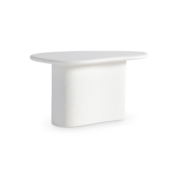 Bernhardt Bernhardt Fresco Outdoor Accent Table Reinvents Patios With Sculptural Grconcrete Design, Chalky White Finish X09111
