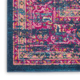 Nourison Passion PSN03 Machine Made Power-loomed Ornamental Border Indoor Only Bohemian Vintage Rug Blue, Blue 100% Polypropylene 99446397133