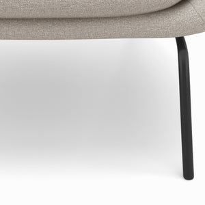 English Elm Elmont Mid-Century Accent Chair in Natural Woven Fabric with Lumbar Pillow & Black Metal Base, Upholstered B136P159930