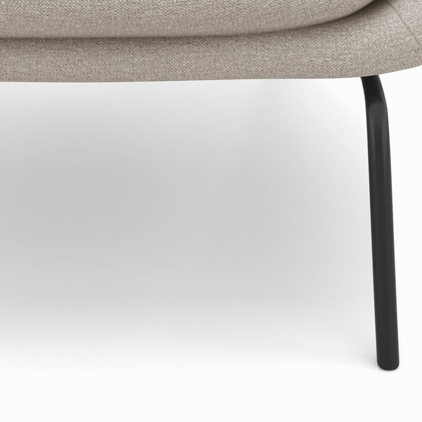 English Elm Elmont Mid-Century Accent Chair in Natural Woven Fabric with Lumbar Pillow & Black Metal Base, Upholstered B136P159930