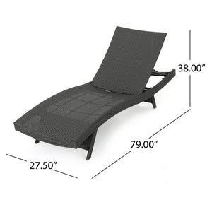English Elm Christopher Knight Home® - Salem Pe Wicker Chaise Lounge - Stylish Grey Outdoor Seating With Weather-Resistant Comfort 52005.00GRY