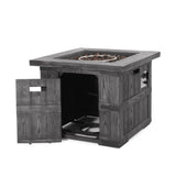 Christopher Knight Home® - Noble House - Finethy Outdoor 40,000 Btu Lightweight Concrete Square Fire Pit