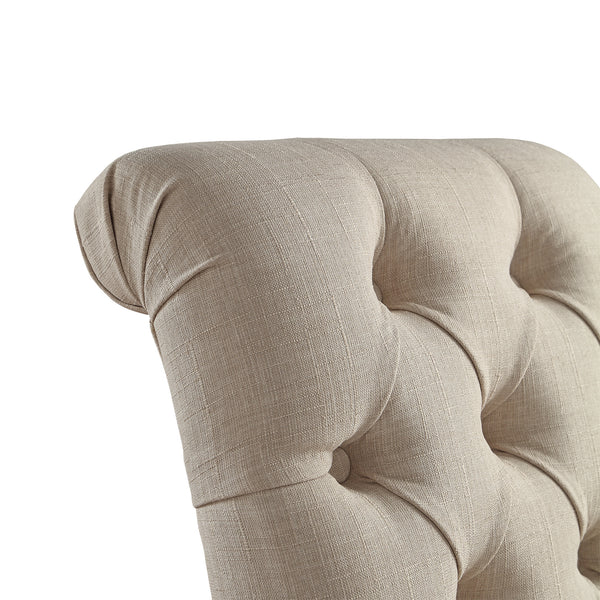 Homelegance By Top-Line Dafne Premium Tufted Rolled Back Parsons Chairs (Set of 2) Light Natural Rubberwood