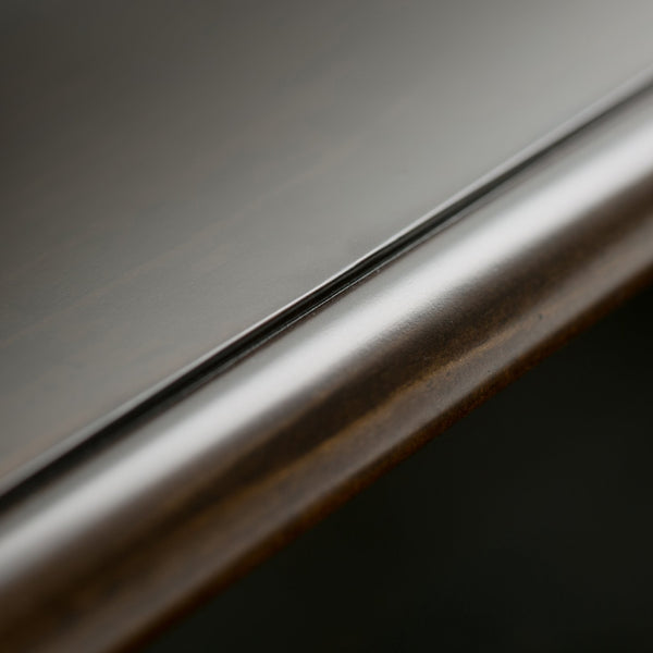 English Elm Burlington Handcrafted Mahogany Brown End Table with Drawer & Open Shelf, Distressed Faux Leather Top B136P159505