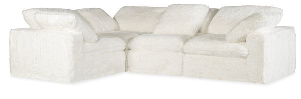 Hooker Furniture Barefoot Oversized 4-Seat L-Shaped Sectional In Plush Yakety Yak Fabric — Cozy, Modular, Family-Ready (98) 90.00 L x 125.00W x 24.75H SS410-4PC-410