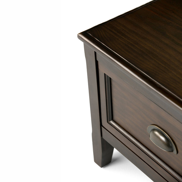 English Elm Burlington Handcrafted Entryway Storage Bench with 2 Drawers, Dark Mahogany Wood, Seats 2 Comfortably B136P159508