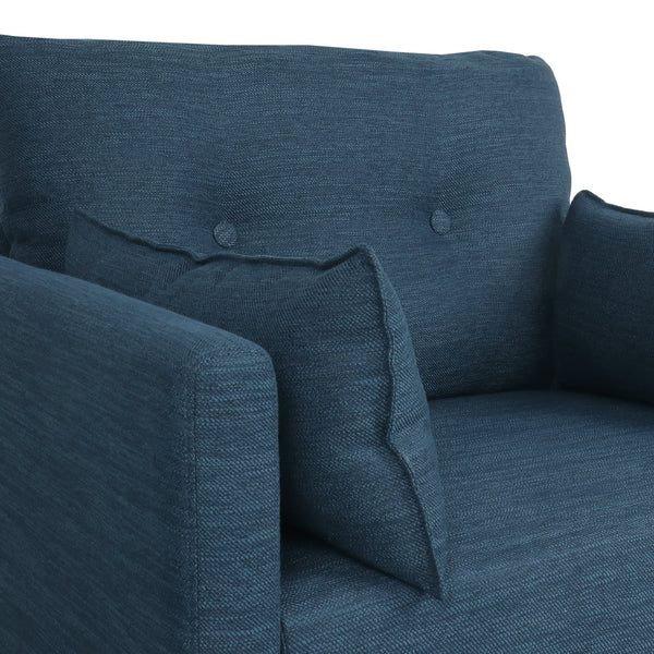 English Elm Christopher Knight Home® - CLUB Chair with Plush Fabric Upholstery and Walnut Birch Legs — Stylish Comfortable Accent Seating for Living Rooms Navy Blue 30.75 L x 25.75 W x 21 H 71571.00