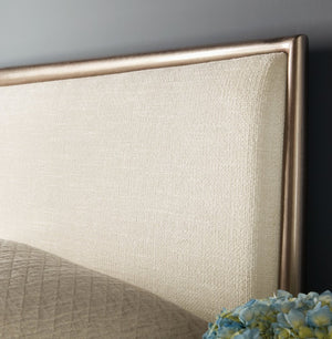 Hooker Furniture Westwood Modern Upholstered Metal Bed With Radiant Plated Finish And Durable Performance Fabric Headboard 88.50 L x 80.00W x 56.25H 6133-90166-95