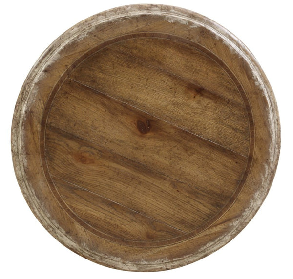 Hooker Furniture Chatelet Caramel Froth Scroll Accent Table With Pecky Pecan Veneer, Distressed Vintage Charm, 28"H 5351-50002