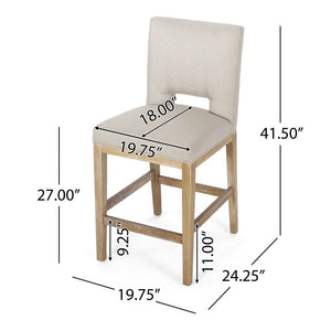English Elm Christopher Knight Home® - 27 Inch Counter Stools Set of 2 Wheat Fabric, Ergonomic L-Back Support, Modern Breathable Upholstery, Easy Assembly 72489.00WHEAT