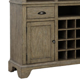 Kitchen Curio with Wine Storage Brown with Natural Wood Finish P021770 Pulaski Furniture