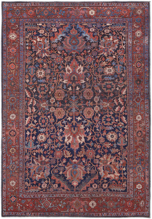 Feizy Rugs Rawlins Vintage-inspired Machine Made Polyester Oriental Rug With Intricate Patterns For Every Space Red,Orange,Blue Polyester Rln39hifrednvye76